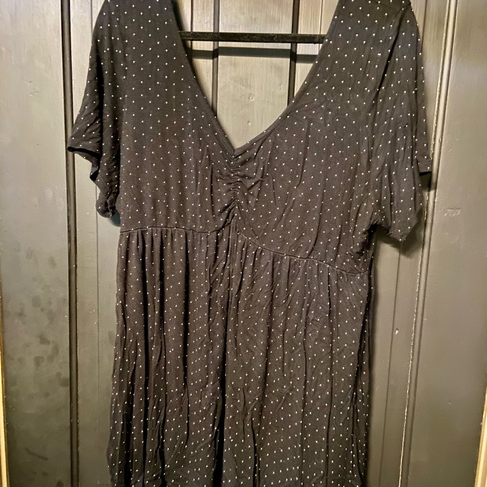 Torrid Black Top with White Polka Dots